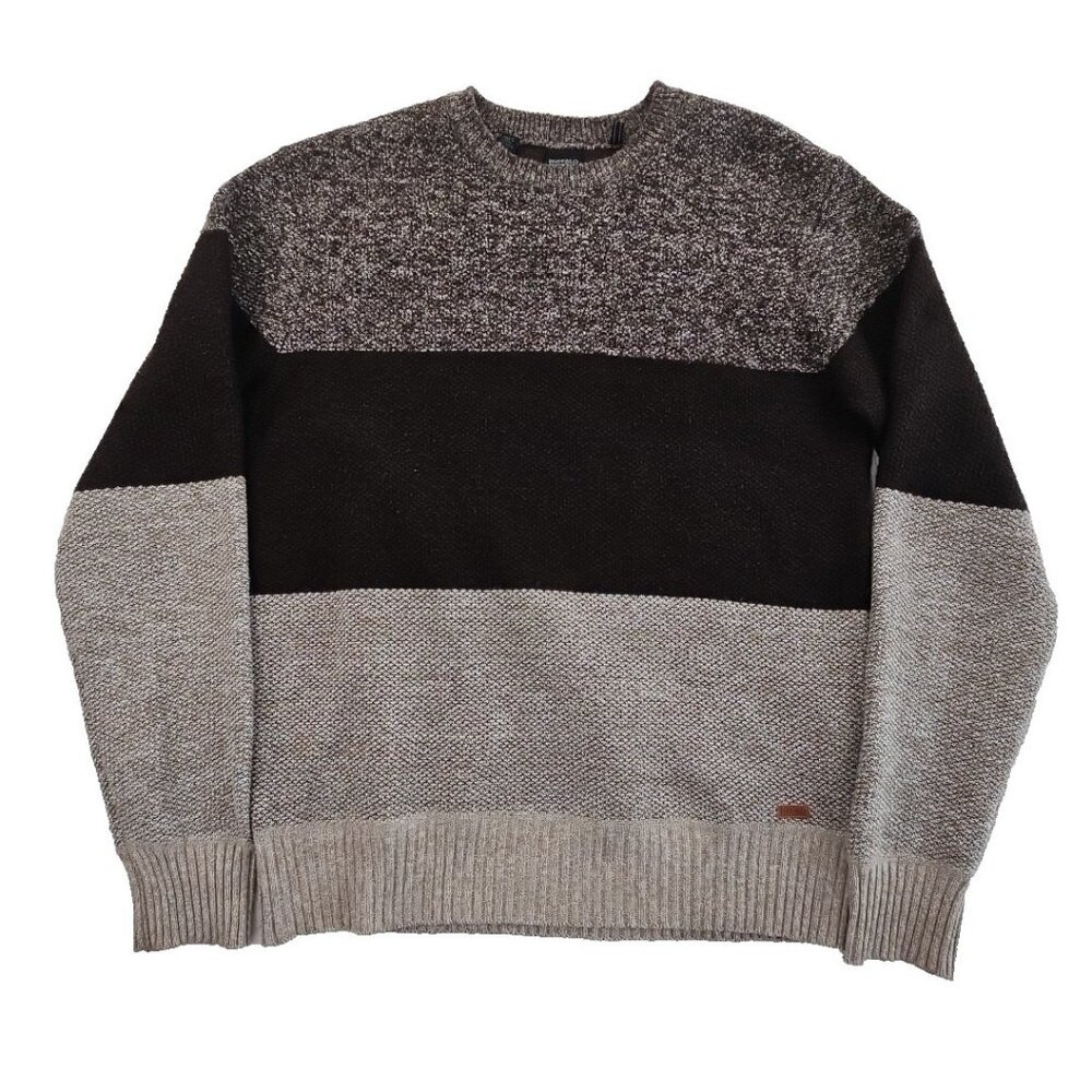 Buffalo David Bitton Sweater Men's Medium Brown on Brown Long Sleeve EUC Luxe